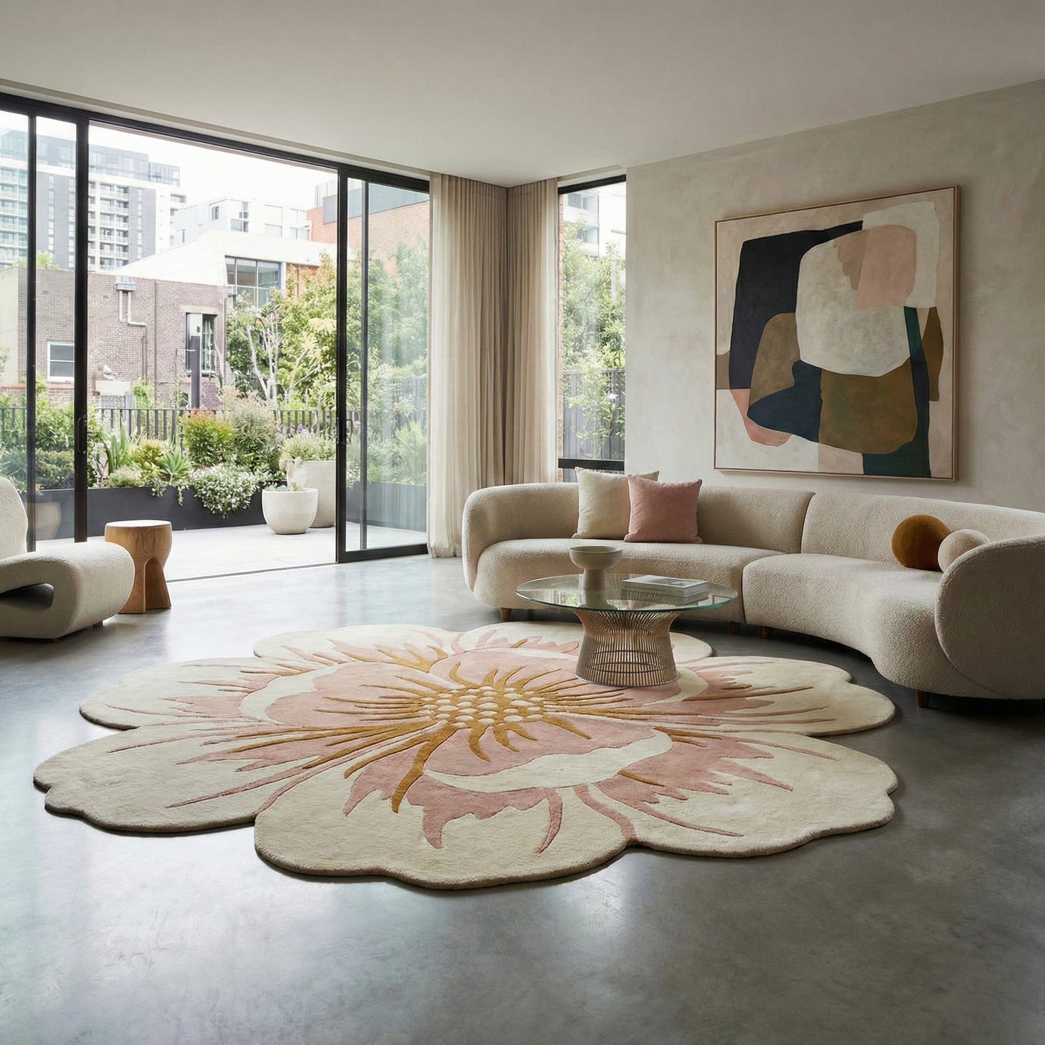 Handcrafted Tufted Flower Rug | Artisan Floral Area Rug