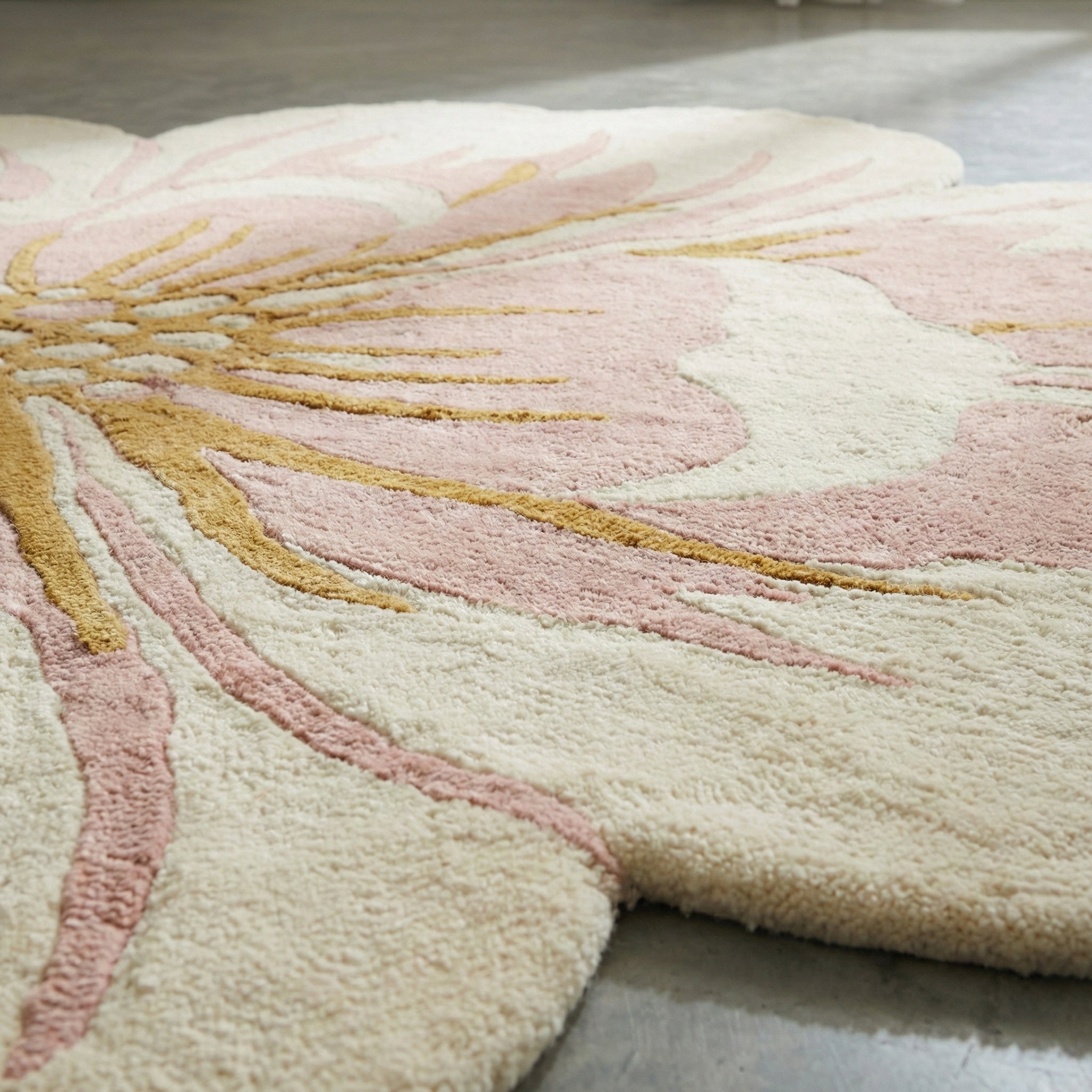 Handcrafted Tufted Flower Rug | Artisan Floral Area Rug