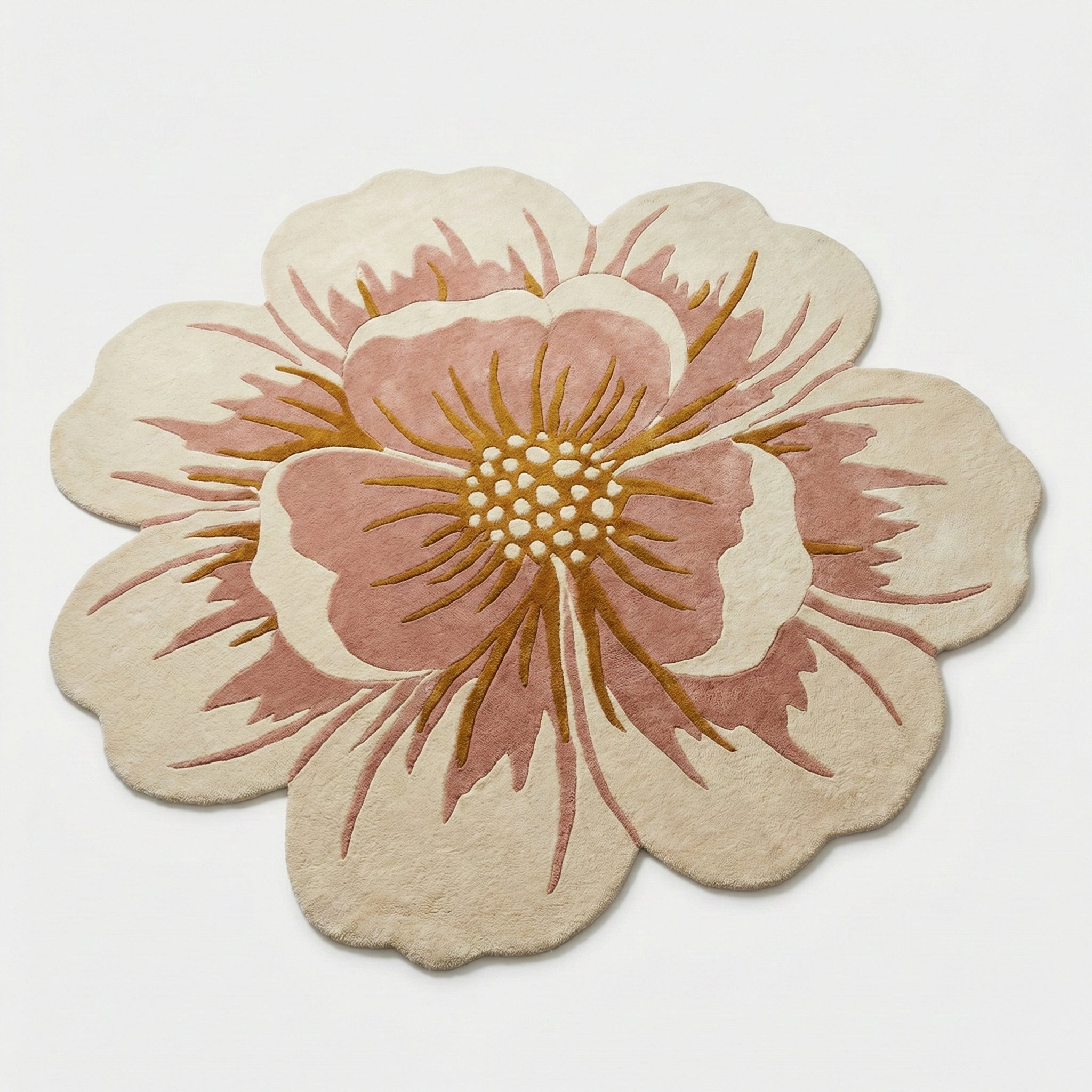 Handcrafted Tufted Flower Rug | Artisan Floral Area Rug
